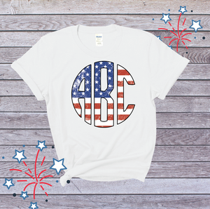 American Flag Monogram Tee