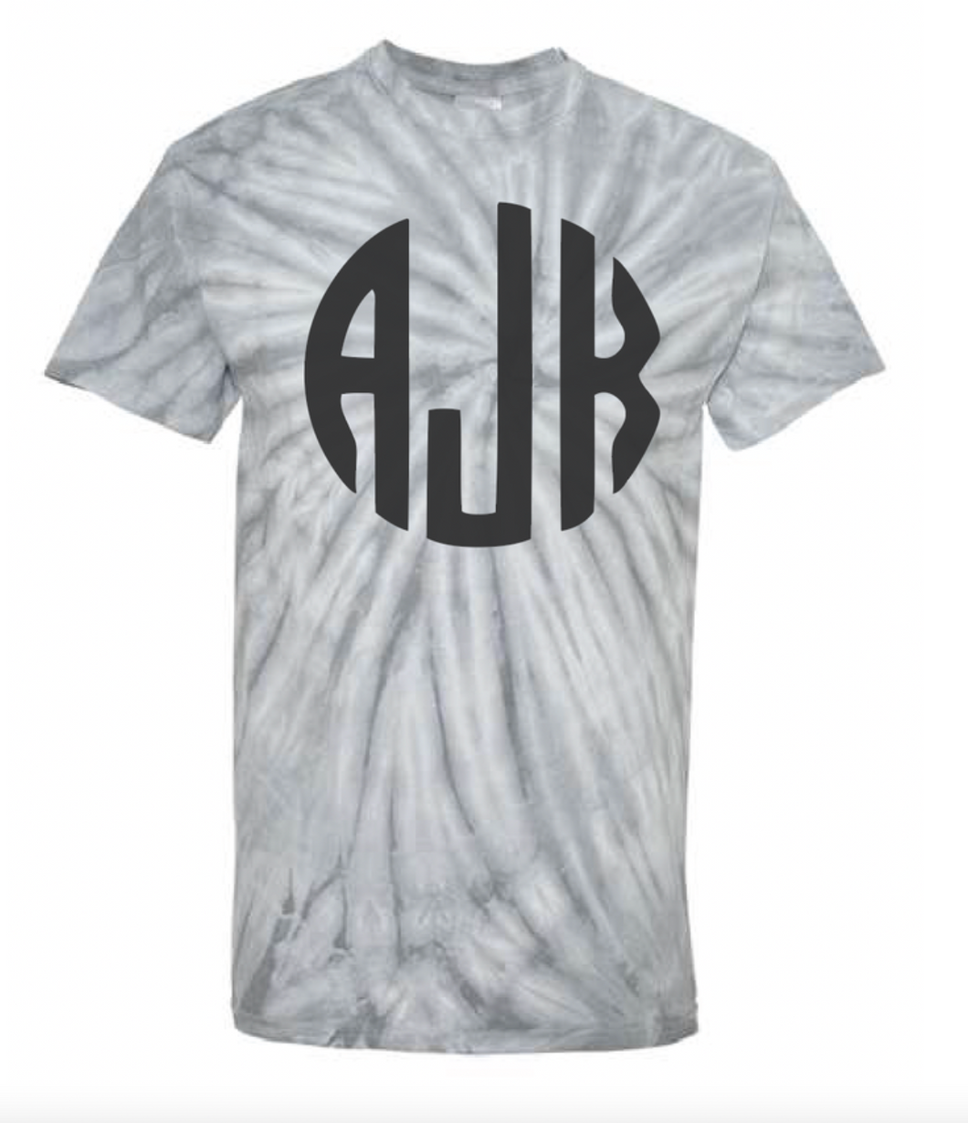 Silver Tie Dye Monogram Tee