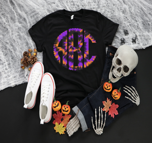 Halloween Tie Dye Monogram Tee